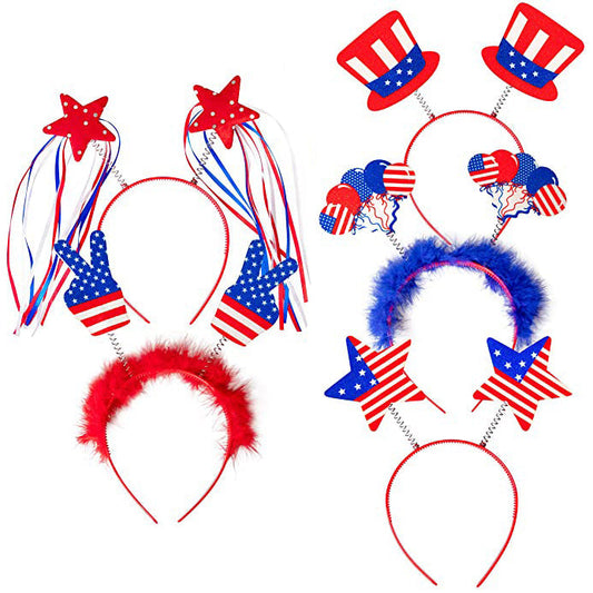 10-Piece: Patriotic Head Boppers Headband __stock:200 Holiday Decor & Apparel refund_fee:1200