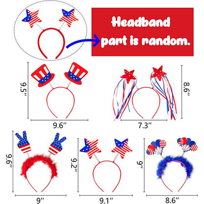 10-Piece: Patriotic Head Boppers Headband __stock:200 Holiday Decor & Apparel refund_fee:1200