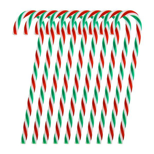 10-Piece: Plastic Candy Cane Ornaments Green __stock:100 Holiday Decor & Apparel refund_fee:800