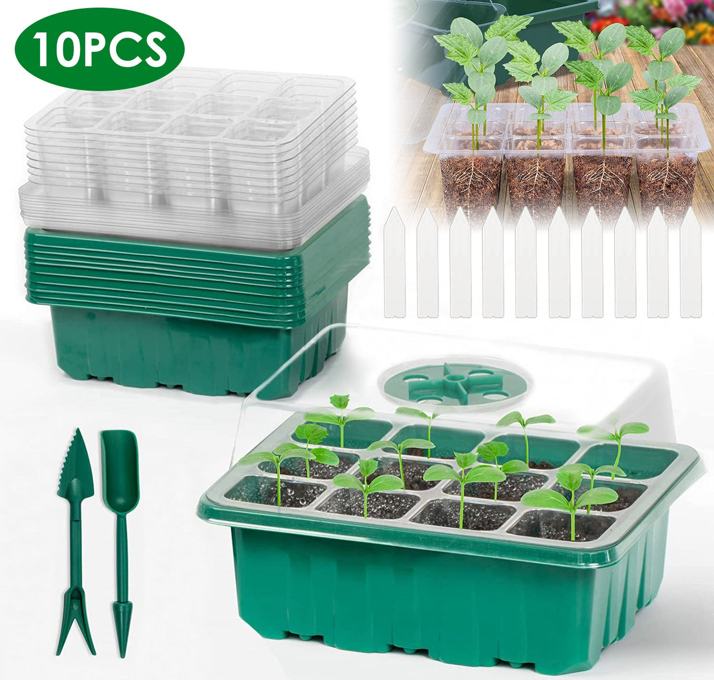 10-Piece: Reusable Seed Starter Tray Kit __stock:50 Garden & Patio refund_fee:1200