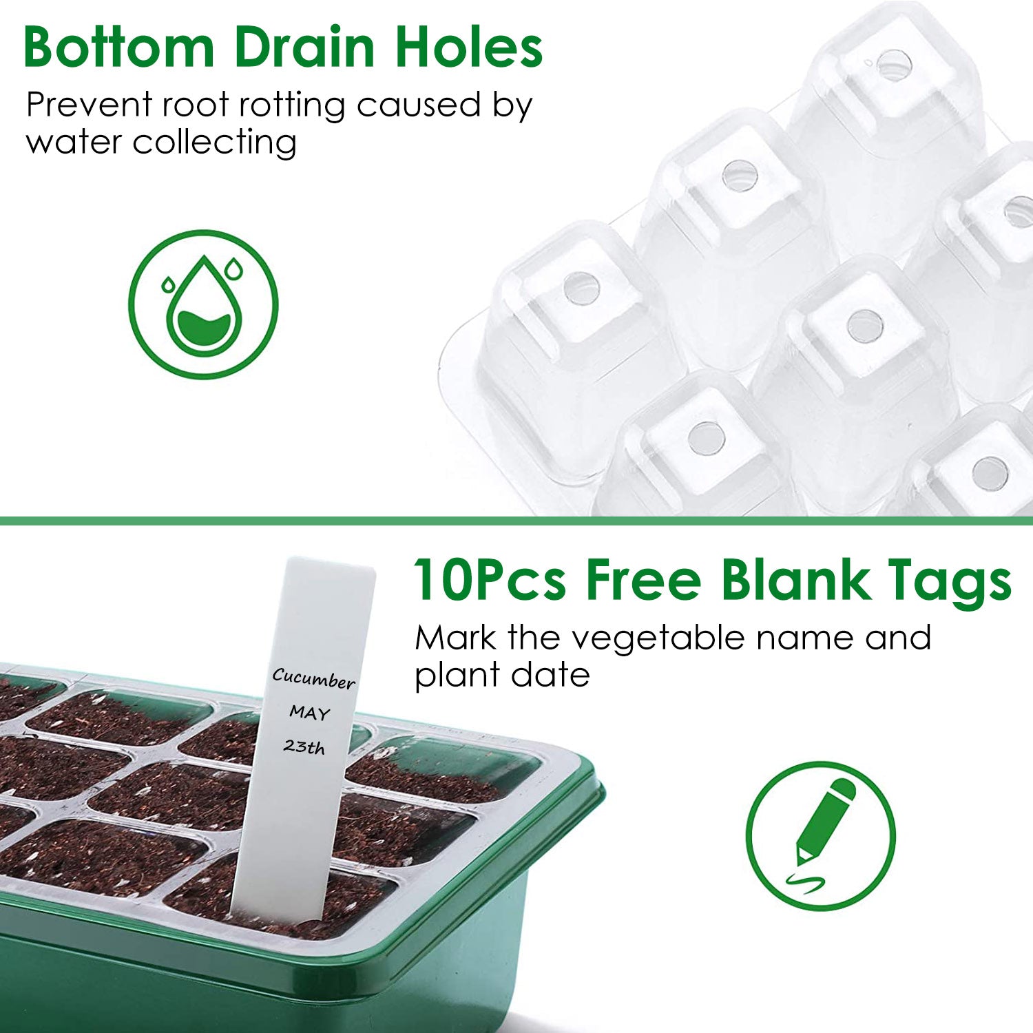 10-Piece: Reusable Seed Starter Tray Kit __stock:50 Garden & Patio refund_fee:1200