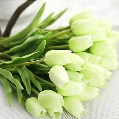 10-Pieces: PU Modern Style Bouquet Tabletop Flower Bouquet Green __stock:100 Furniture and Décor refund_fee:800 show-color-swatches