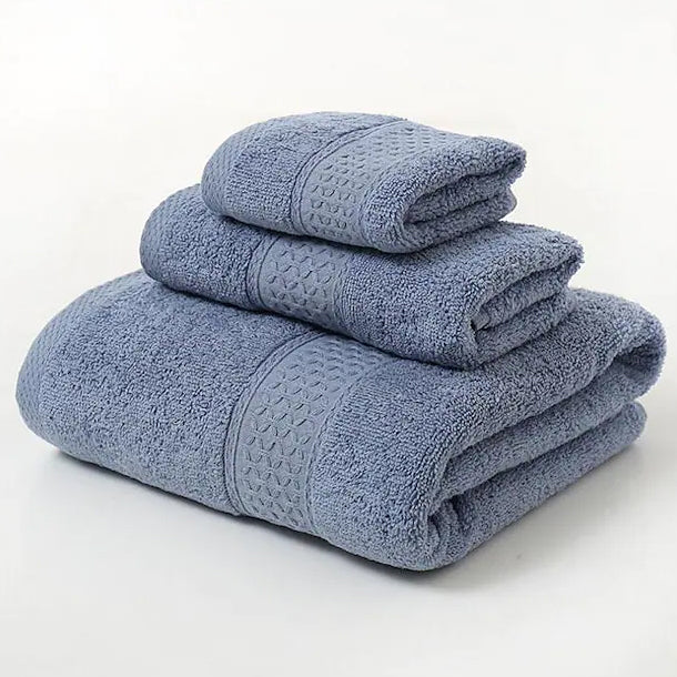 100% Cotton Premium Ring Spun Towel Set Blue __stock:200 Bath refund_fee:1200