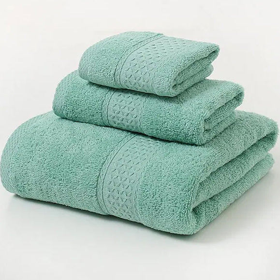 100% Cotton Premium Ring Spun Towel Set Green __stock:200 Bath refund_fee:1200