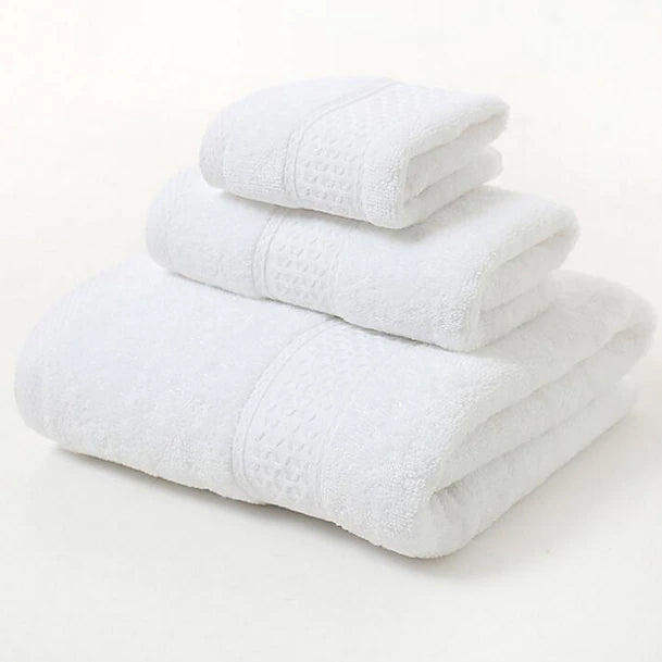 100% Cotton Premium Ring Spun Towel Set White __stock:200 Bath refund_fee:1200