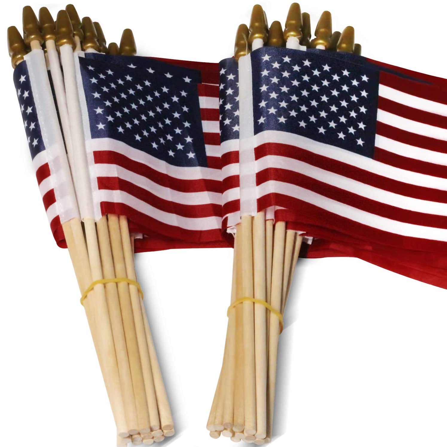 100-Pack: USA 4x6 in Wooden Stick Flag __stock:200 Holiday Decor & Apparel refund_fee:1200