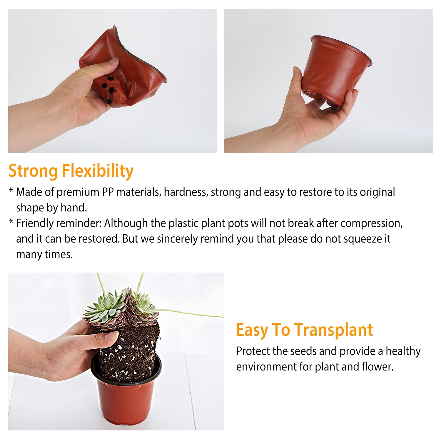 100 plant pots 100-Piece: Plastic Plant Nursery Pots