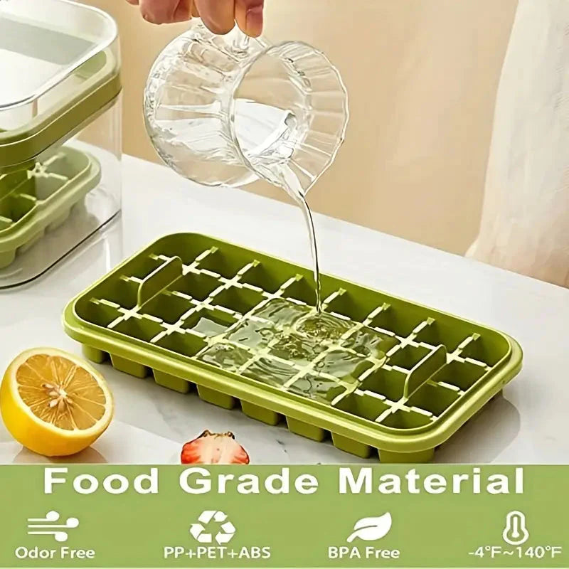 101oz. Ice Cube Tray Set - 64 Pcs Silicone Ice Cube Tray With Lid & Bin __stock:200 Kitchen & Dining refund_fee:800