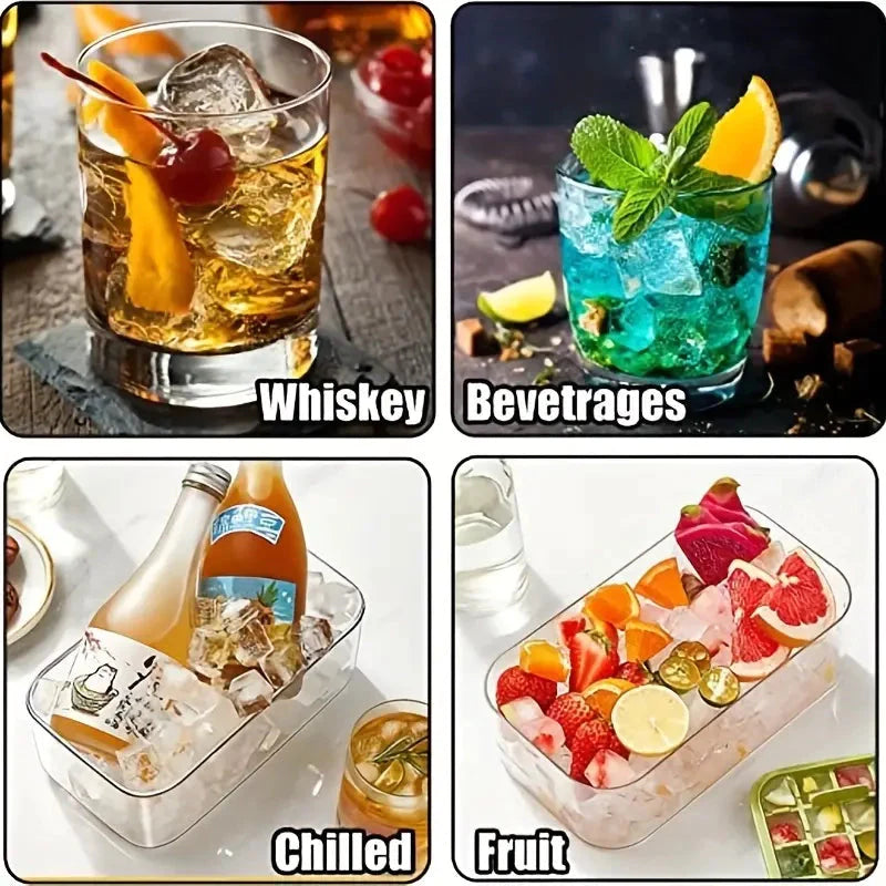 101oz. Ice Cube Tray Set - 64 Pcs Silicone Ice Cube Tray With Lid & Bin __stock:200 Kitchen & Dining refund_fee:800