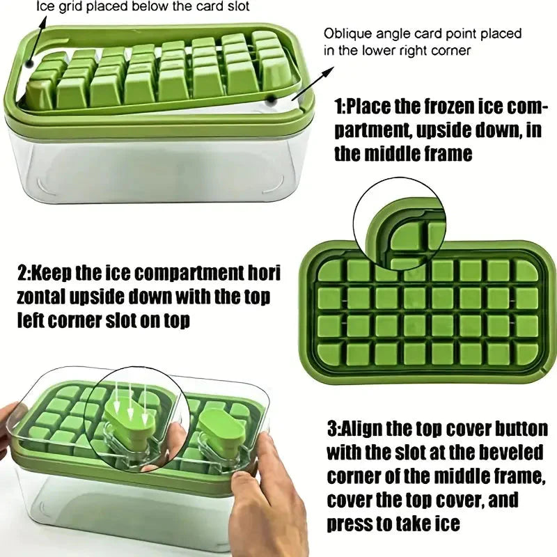 101oz. Ice Cube Tray Set - 64 Pcs Silicone Ice Cube Tray With Lid & Bin __stock:200 Kitchen & Dining refund_fee:800