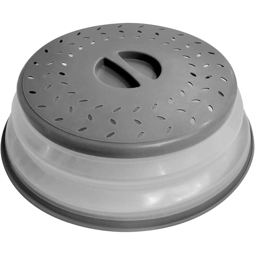 10.5 inch Collapsible Food Plate Lid Cover Gray __stock:200 Kitchen & Dining refund_fee:800