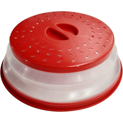 10.5 inch Collapsible Food Plate Lid Cover Red __stock:200 Kitchen & Dining refund_fee:800