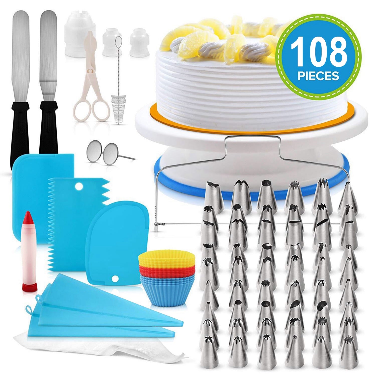 108-Piece: Cake Decorating Supplies Kit __stock:50 Kitchen & Dining refund_fee:1200
