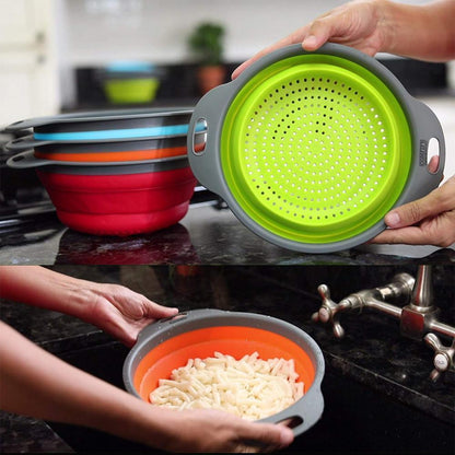 Round Foldable Drain Basket kitchen Kitchen & Dining