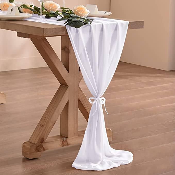 10Ft. Chiffon Table Runner __stock:200 Furniture and Décor refund_fee:800