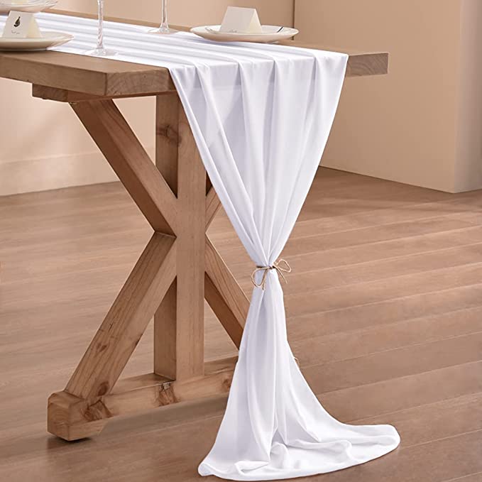 10Ft. Chiffon Table Runner __stock:200 Furniture and Décor refund_fee:800