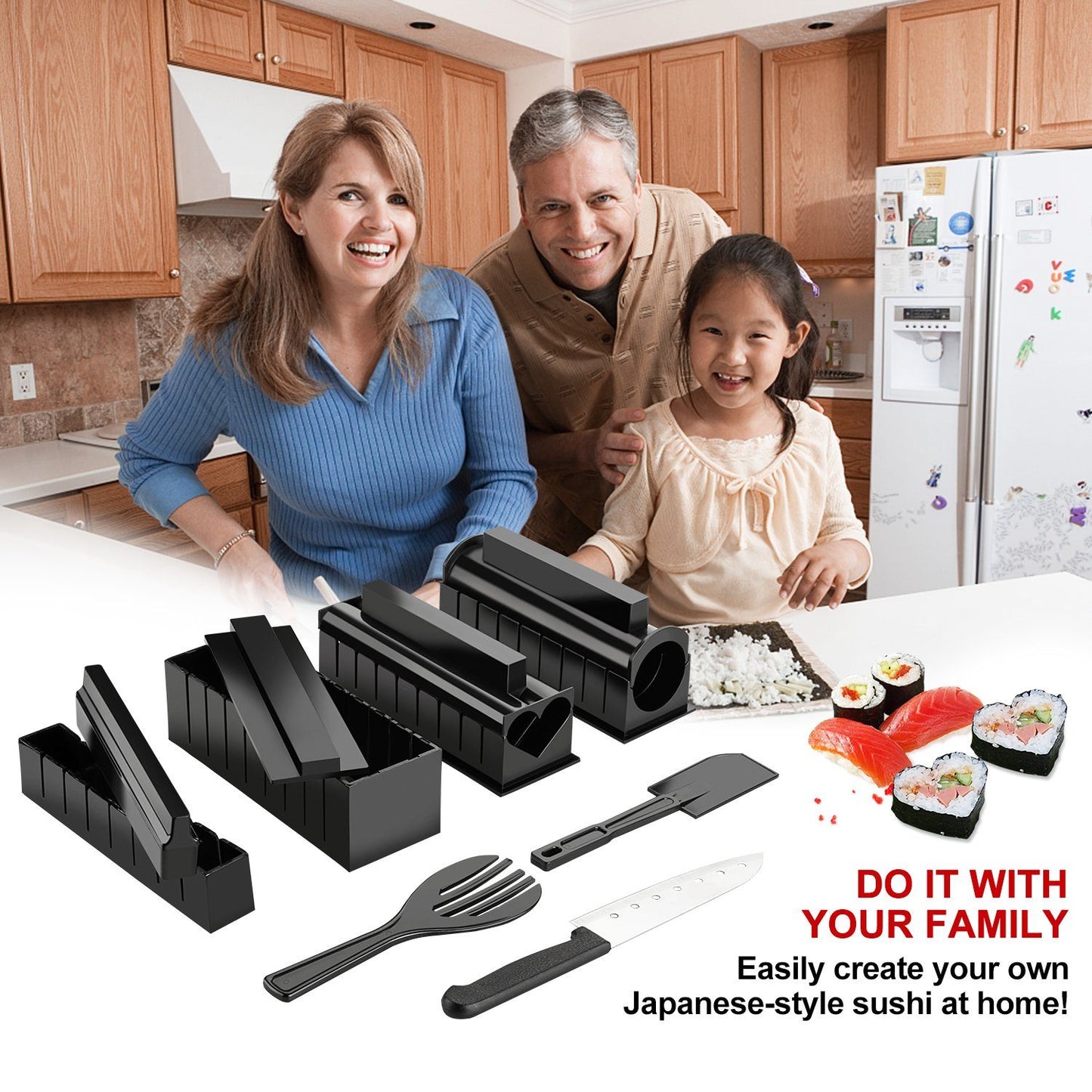 11-Piece: DIY Sushi Making Kit Tools Set __stock:50 Kitchen & Dining refund_fee:1200