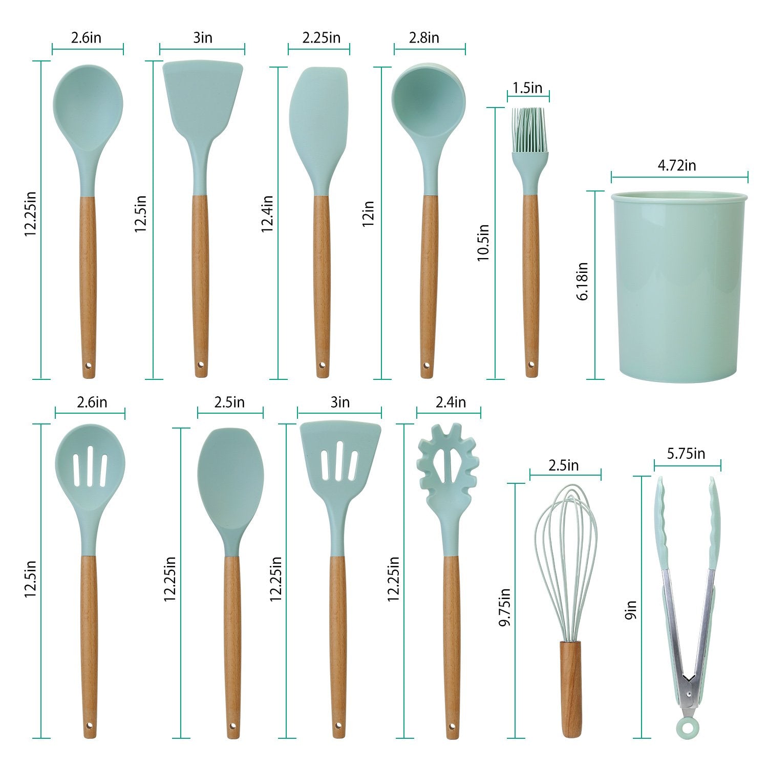 11-Piece: Silicone Cooking Utensil Set __stock:50 Kitchen & Dining refund_fee:1800