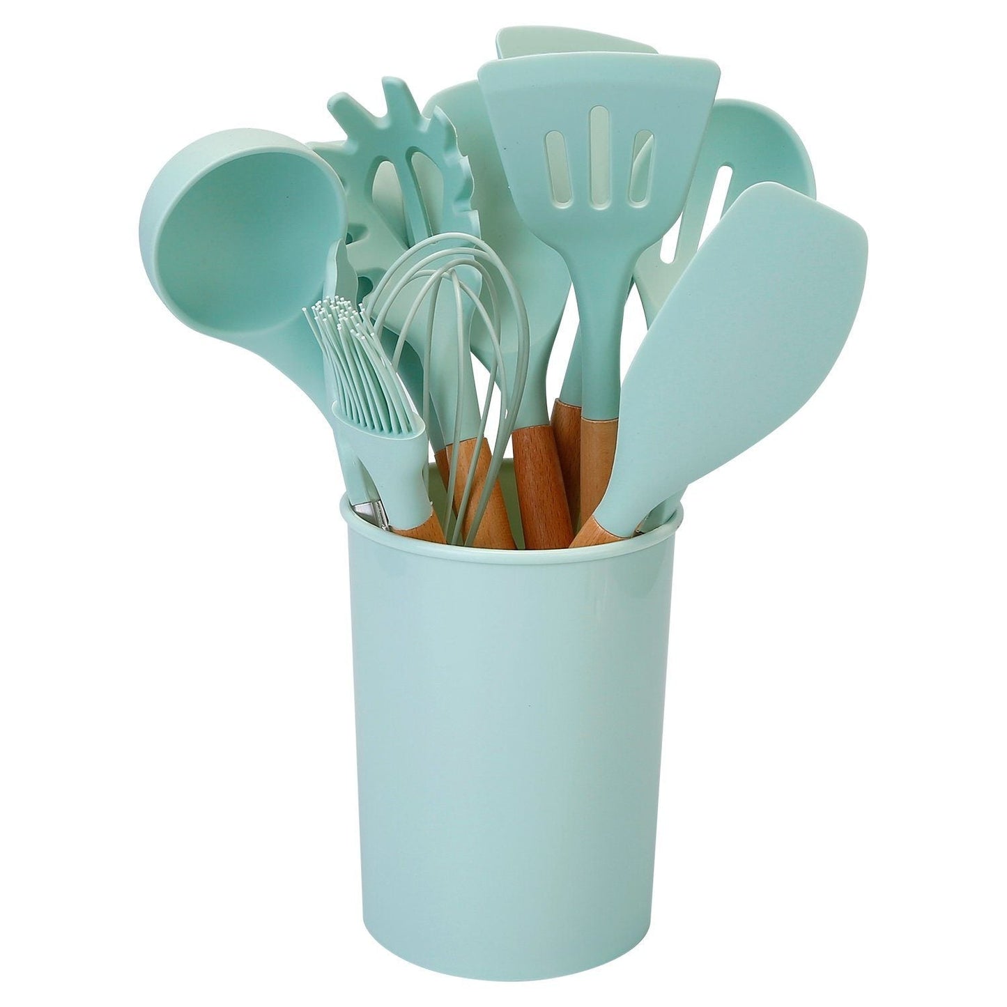 11-Piece: Silicone Cooking Utensil Set Light Green __stock:50 Kitchen & Dining refund_fee:1800