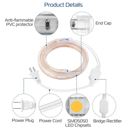110V LED Strip Light __stock:50 Indoor Lighting refund_fee:800 show-color-swatches Warranty