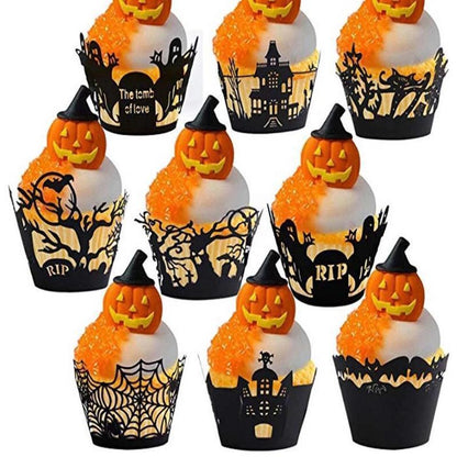 Halloween Decoration Cupcake Wrappers Party Accessories, 50 PCs Garden & Patio kitchen