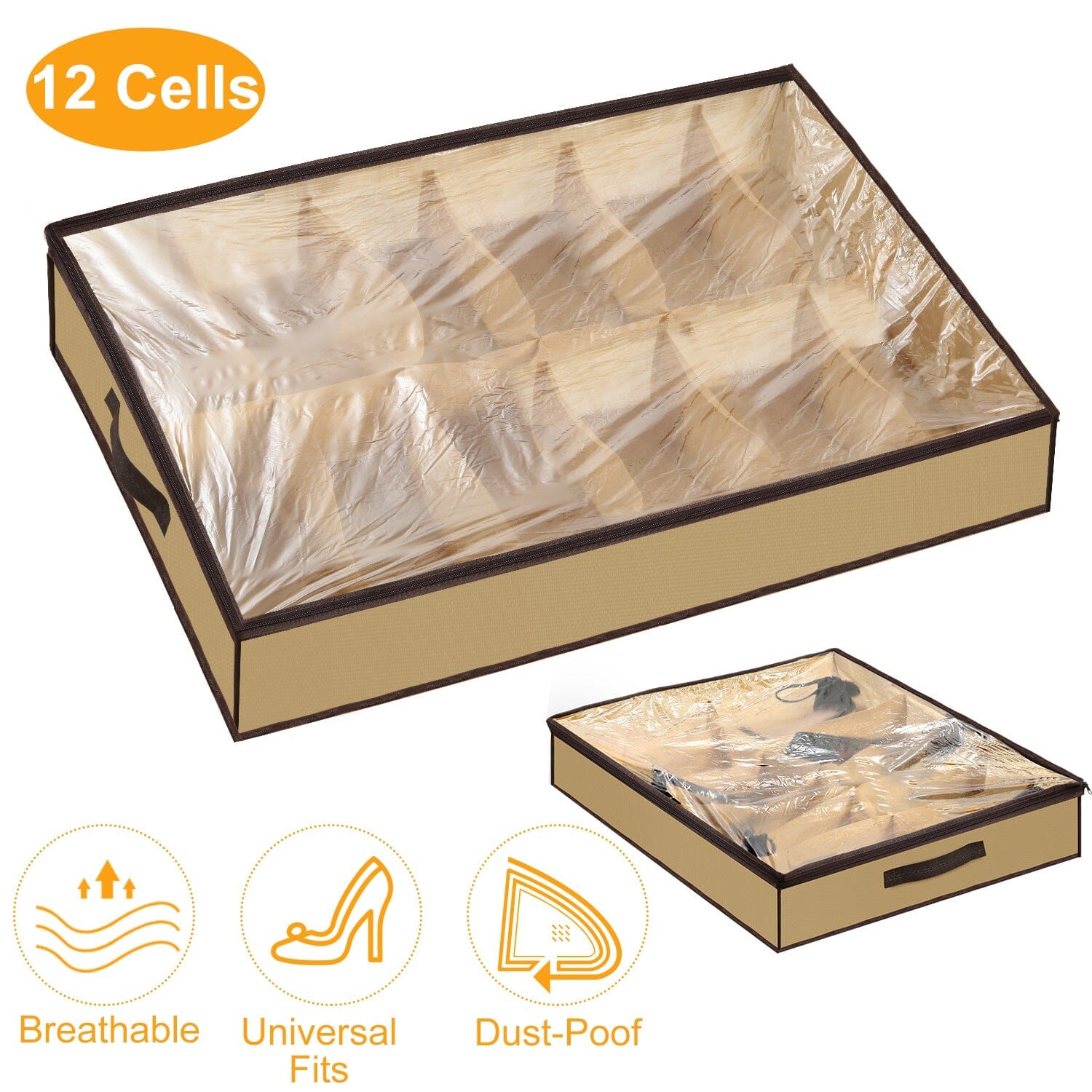 12 Cells Under the Bed Shoes Organizer __stock:50 Closet & Storage refund_fee:800