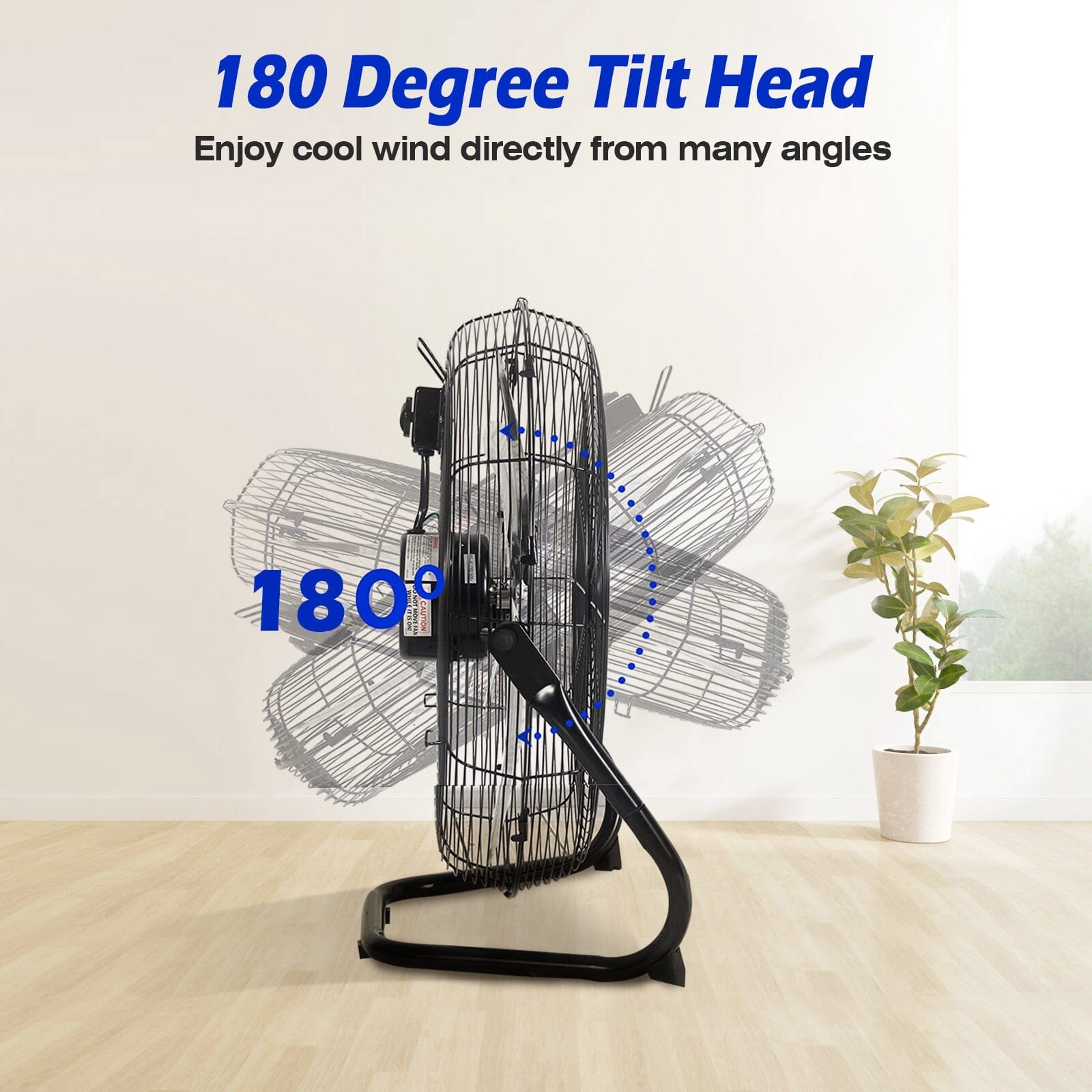 12" Floor Fan Copper Motor High-Velocity with 3 Adjustable Speeds __stock:50 Household Appliances refund_fee:1800 Warranty