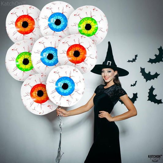 12-Pack: 22 Inch Halloween Eyeball Balloons __stock:200 Holiday Decor & Apparel refund_fee:800