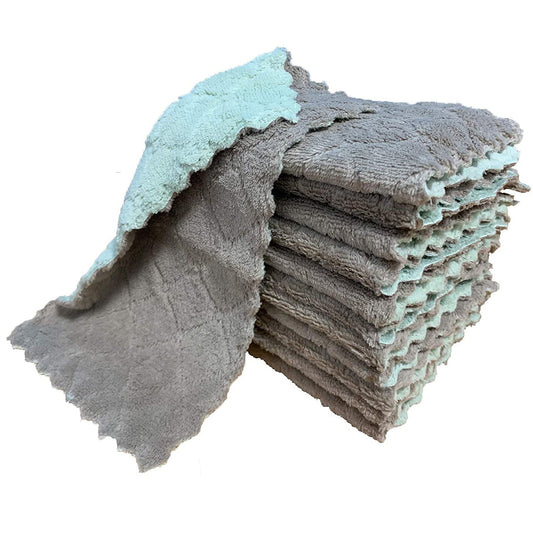 12-Pack: Kitchen Cloth Dish Towels Green/Gray __stock:200 Kitchen & Dining refund_fee:800