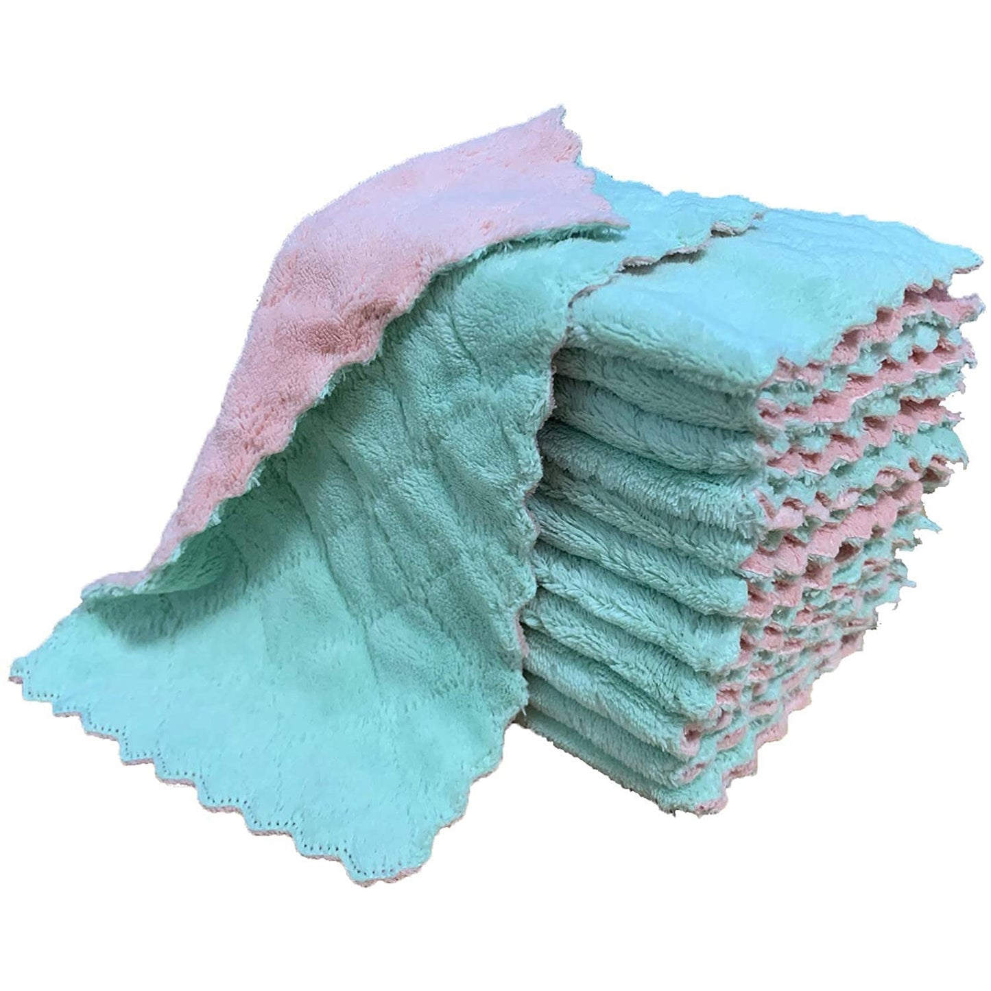 12-Pack: Kitchen Cloth Dish Towels Pink/Green __stock:200 Kitchen & Dining refund_fee:800