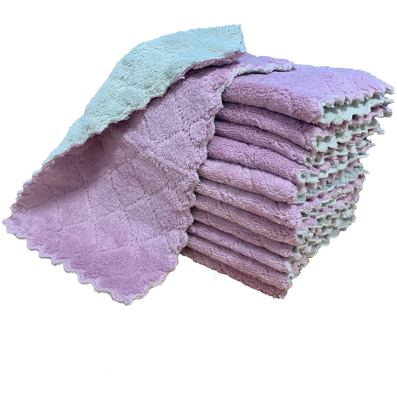 12-Pack: Kitchen Cloth Dish Towels Purple/Gray __stock:200 Kitchen & Dining refund_fee:800