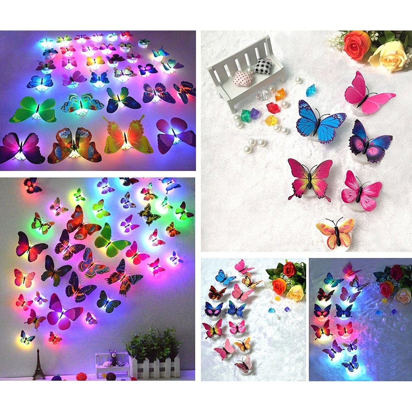 12-Pack: LED Butterfly Decoration Night Light __stock:200 Indoor Lighting refund_fee:800 Warranty