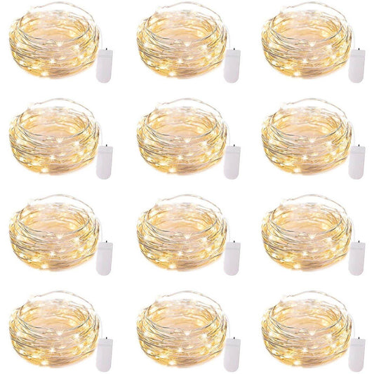 12-Pack: Led Fairy Lights Battery Operated String Lights Warm White __stock:200 refund_fee:800 String & Fairy Lights Warranty