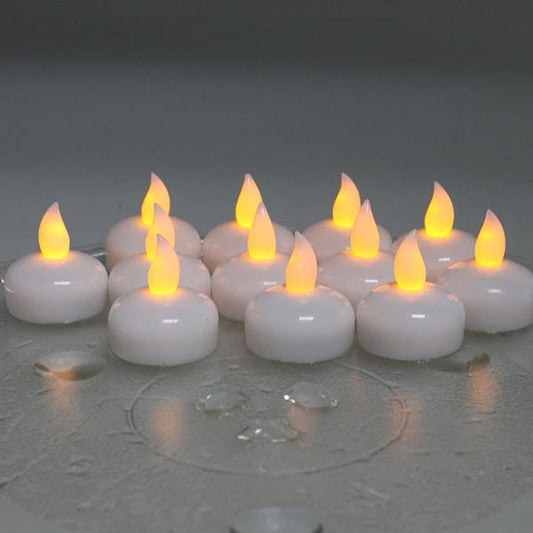 12-Pack: LED Floating Tea Waterproof Flameless Candle Holiday Indoor Lighting Low stock refund_fee:800 Warranty