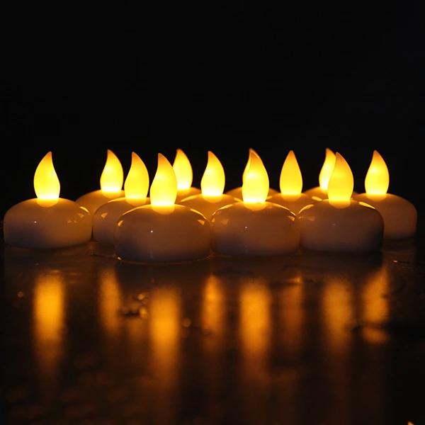 12-Pack: LED Floating Tea Waterproof Flameless Candle Holiday Indoor Lighting Low stock refund_fee:800 Warranty