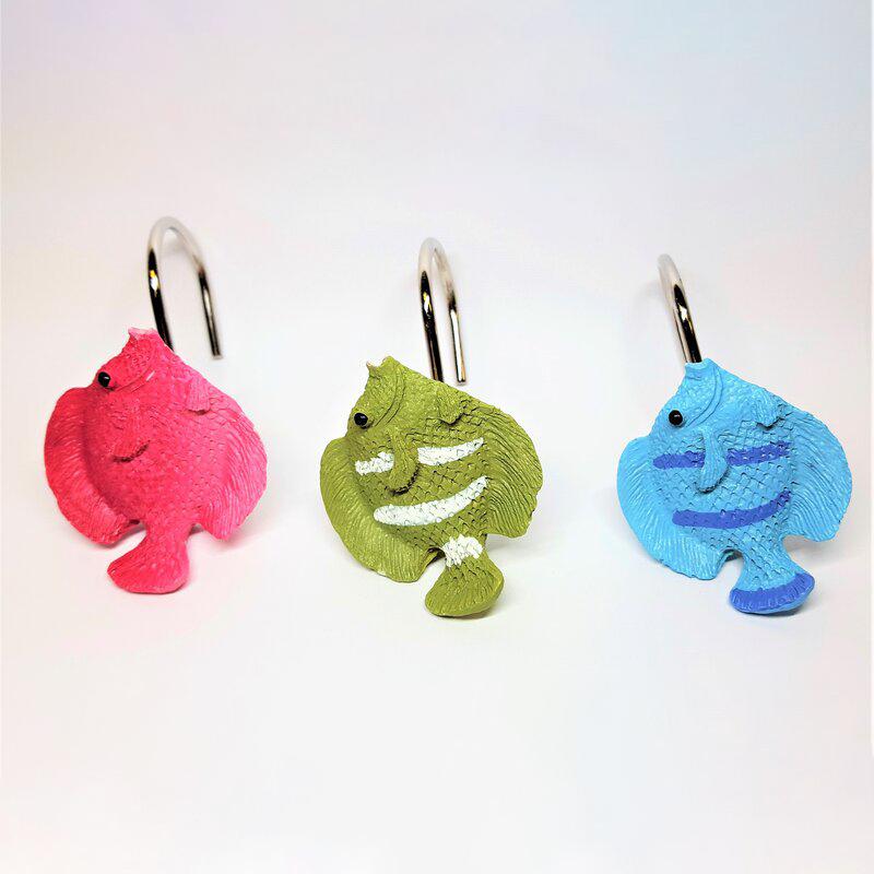 bass fish shower curtain hooks 12-Pack: Shower Curtain Hooks – BAJE HOME