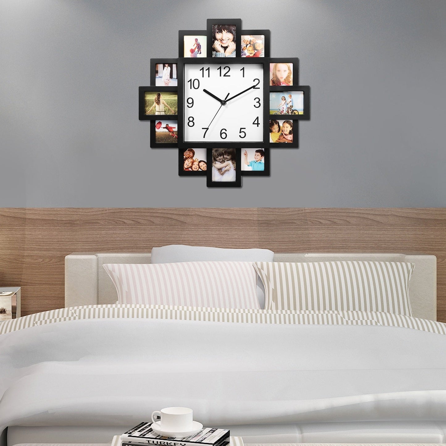 12-Picture Display Wall Clock __stock:100 Household Appliances refund_fee:1200 Warranty