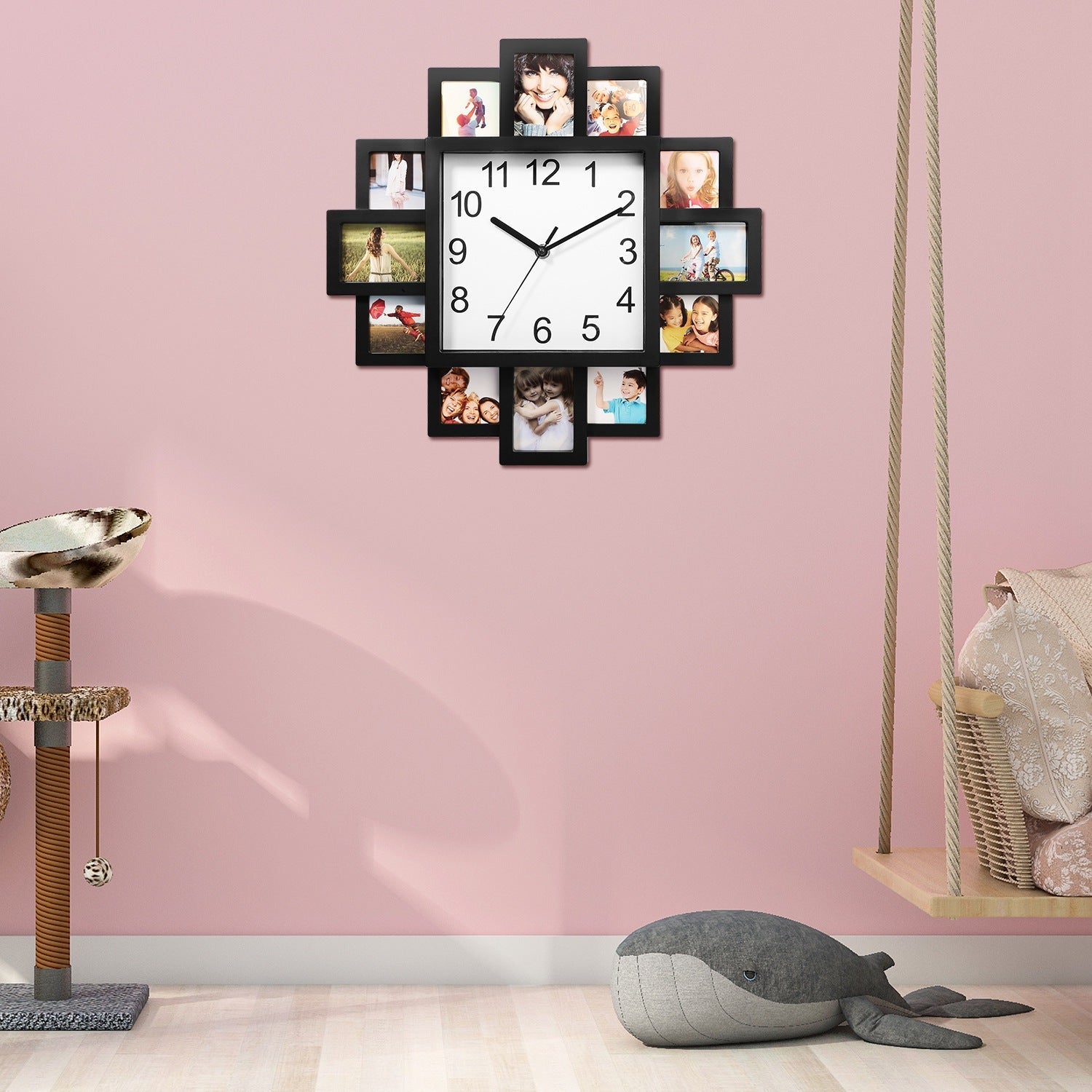 12-Picture Display Wall Clock __stock:100 Household Appliances refund_fee:1200 Warranty