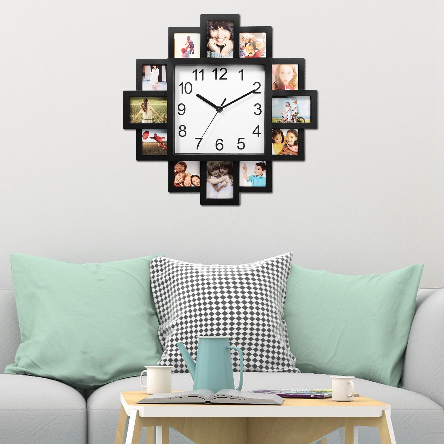 12-Picture Display Wall Clock __stock:100 Household Appliances refund_fee:1200 Warranty