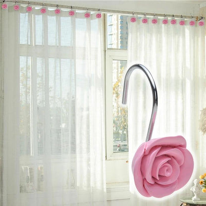 12-Piece: AGPtek Fashion Decorative Home Rose Curtain Hooks __stock:50 Furniture and Décor Low stock refund_fee:800