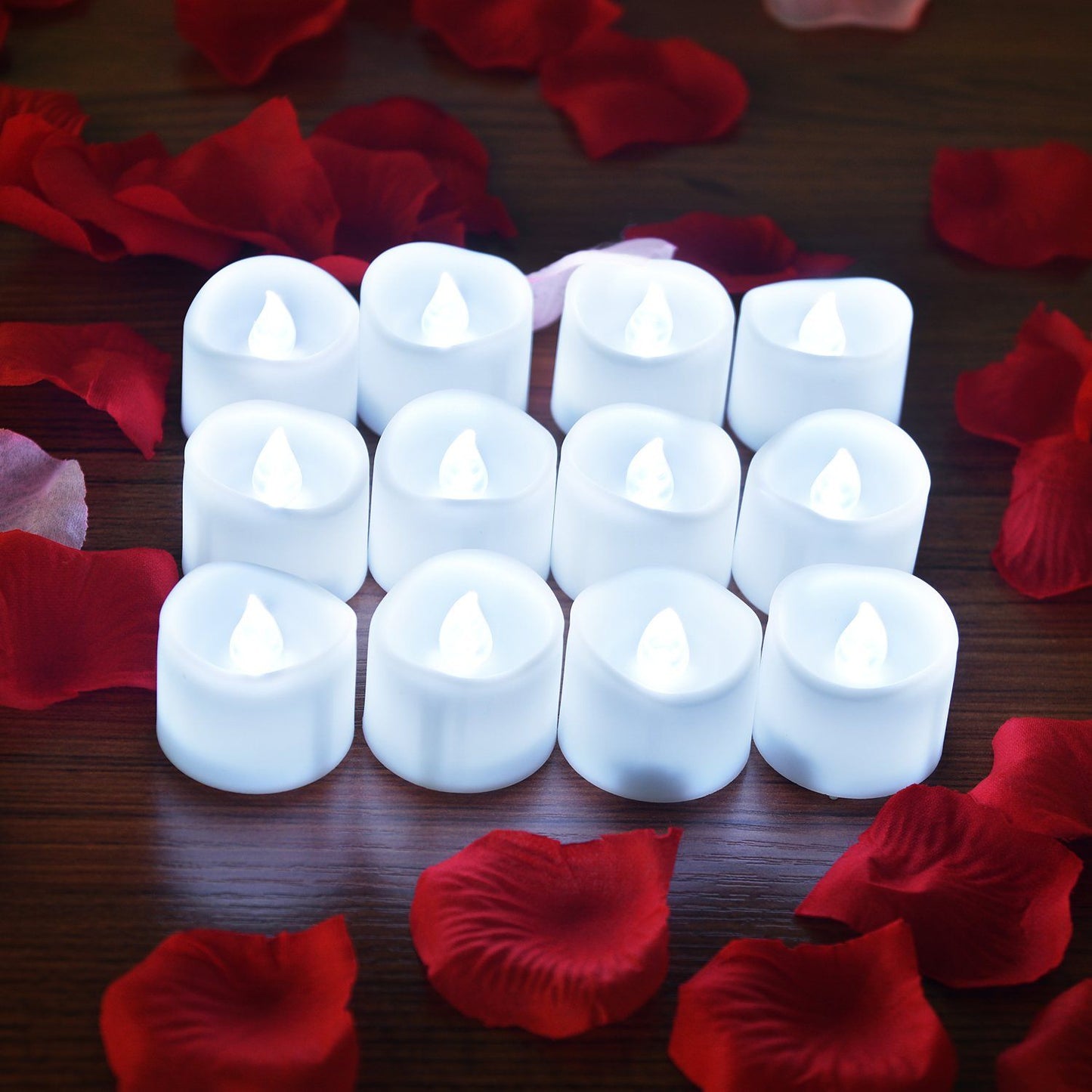 12-Piece: Cool White Flickering Led Tealight Timer Candles Indoor Lighting refund_fee:800 Warranty