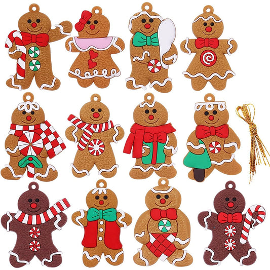 12-Piece: Gingerbread Man Ornaments __stock:200 Holiday Decor & Apparel refund_fee:800