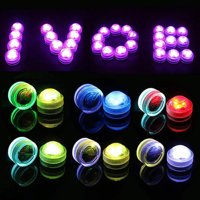 12-Piece: LED RGB Diving Light Remote Control Decorative Light __stock:200 Indoor Lighting refund_fee:1200 Warranty