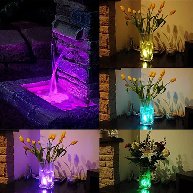 12-Piece: LED RGB Diving Light Remote Control Decorative Light __stock:200 Indoor Lighting refund_fee:1200 Warranty