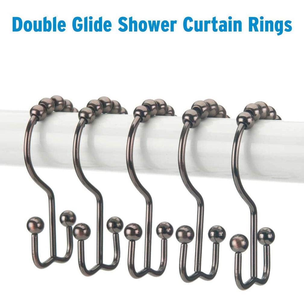 12-Piece Set: Titanker Shower Curtain Hooks Rings __stock:500 Bath refund_fee:800