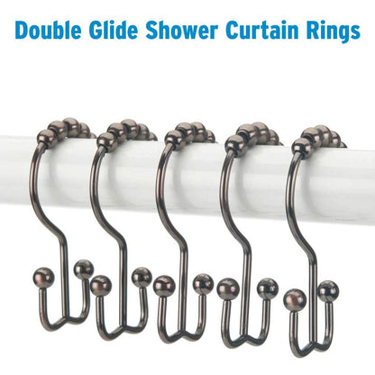 12-Piece Set: Titanker Shower Curtain Hooks Rings __stock:500 Bath refund_fee:800