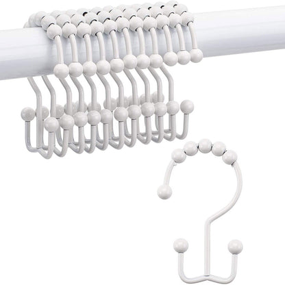 12-Piece Set: Titanker Shower Curtain Hooks Rings White __stock:500 Bath refund_fee:800