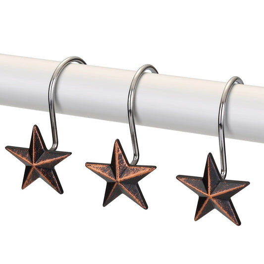 12-Pieces: Anti-Rust Star Decorative Shower Curtain Hooks Bath Low stock refund_fee:800