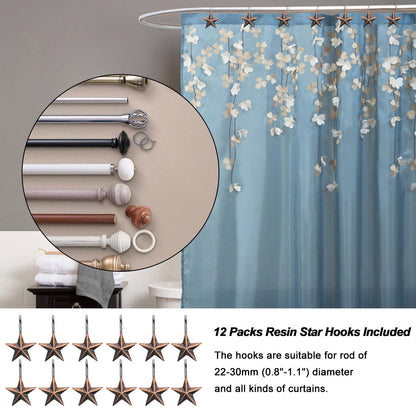 12-Pieces: Anti-Rust Star Decorative Shower Curtain Hooks Bath Low stock refund_fee:800