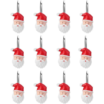 12-Pieces: Christmas Shower Curtain Anti-Rust Hooks __stock:50 Holiday Holiday Decor & Apparel refund_fee:800